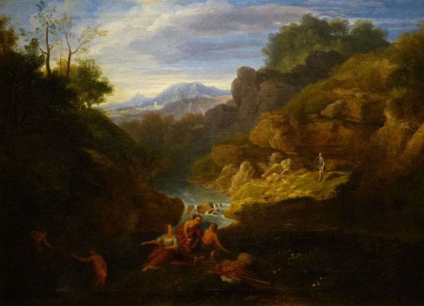 Paesaggio italiano con bagnanti